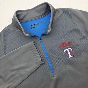 Nike Golf Therma-FIT Hypervis 1/4 Zip Gray Men M Texas‎ Rangers Globe Life Field